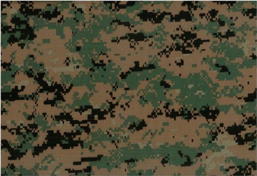 USMC Marpat Woodland Green Digital Camouflage Nylon/Cotton Twill 65" Wide - by The Yard