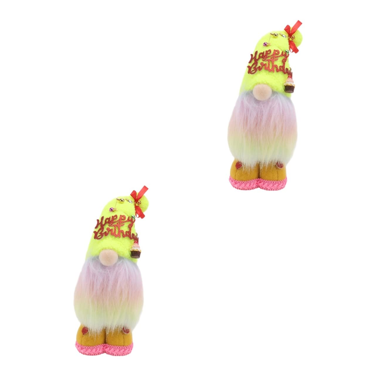 ABOOFAN 2 pcs Cloth Plush Cartoon Desktop for Holiday Scandinavian Doll Figurines Household Birthday Nordic Elf Faceless Nisse Ornaments Party Cap Toy Happy Lovely Swedish Souvenir