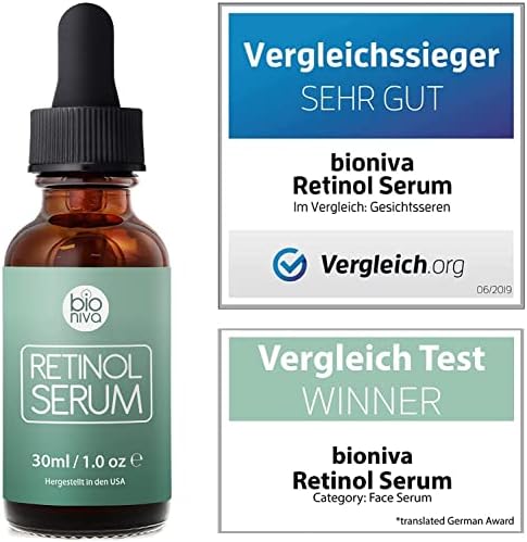 Retinol Serum - Retinol Liposome Delivery System with Vitamin C, Aloe, and Vegan Hyaluronic Acid - High Strength Anti Aging Serum for face, décolleté and body from Bioniva 30ml