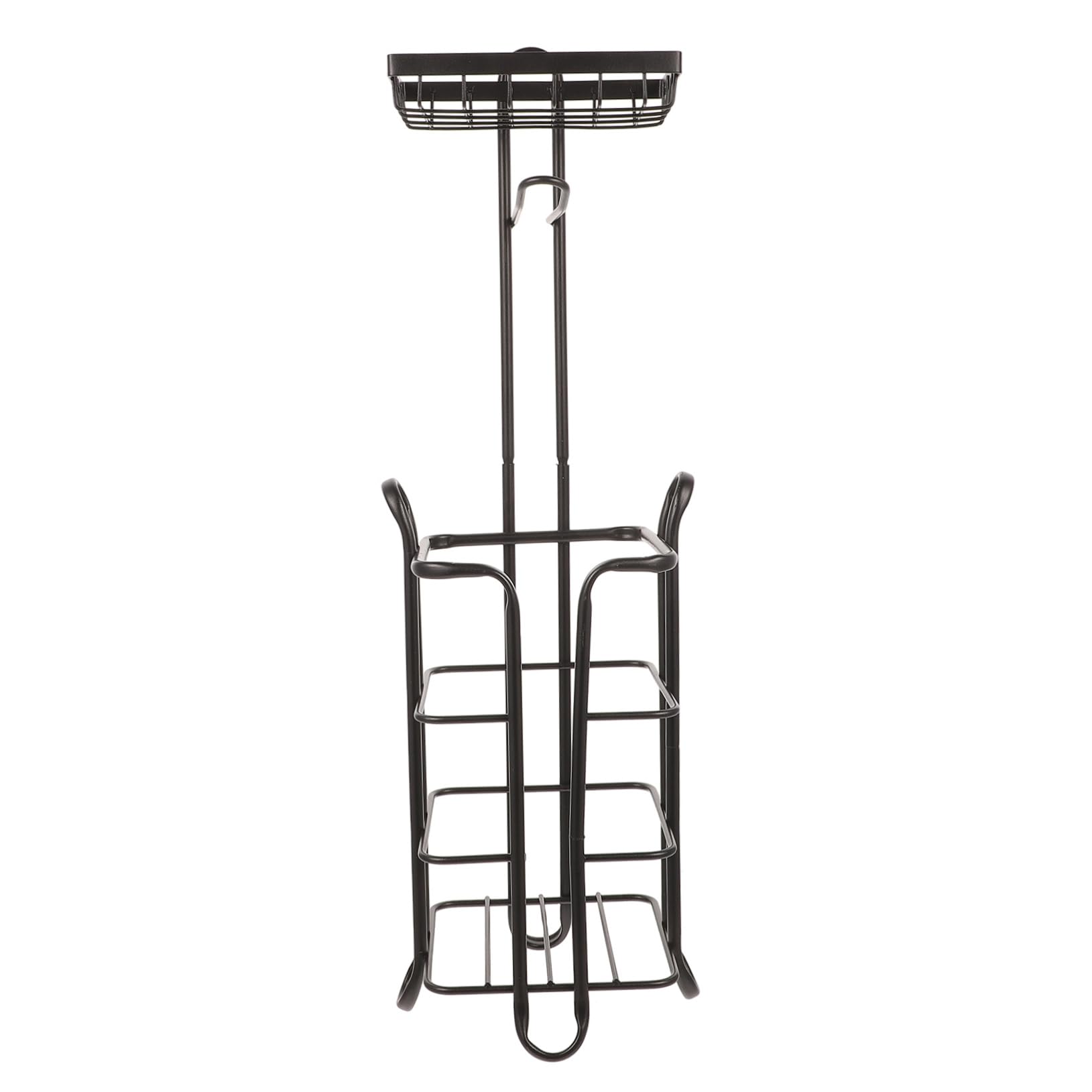 Angoily Soporte Vertical Diseño Resistente de Hierro Negro para Papel Higiénico y Capacidad para Varios Rollos Adecuado para Hogar y Cocina
