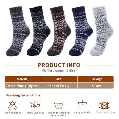 Image of SISOSOCK Cozy Womens Fuzzy Socks,Soft Push Wool Socks,Warm Gifts for Women