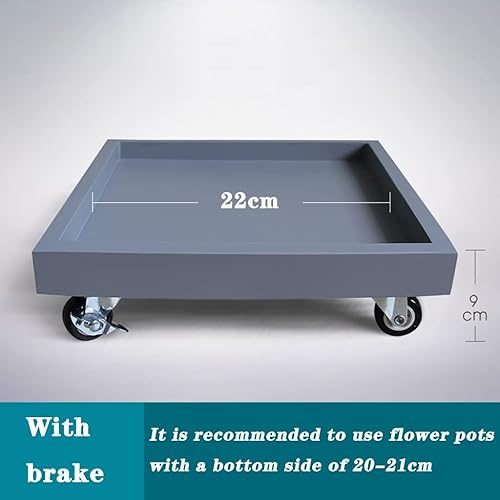 Miniatura 5 de Platillos para plantas, bandeja cuadrada para macetas sobre ruedas, bandeja para macetas para jardín interior y exterior, platillo cuadrado para