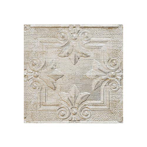 FASÄDE Regalia Decorative Vinyl Glue Up Ceiling Panel in Vintage Metal (12X12 Inch Sample)