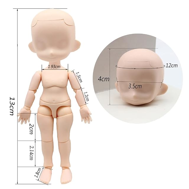Foto 3 de 5 de niannyyhouse DOD - Figuras de acción de muñeca de 13 cm, adecuadas para muñecas BJD de 1/12 (blanco lechoso…