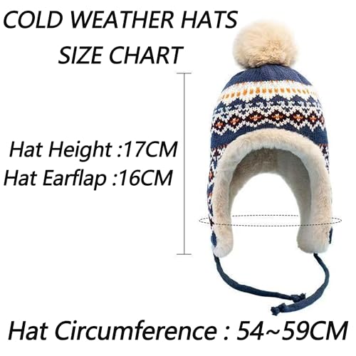 Gorro térmico de invierno para mujer con orejeras y pompón miniatura 7
