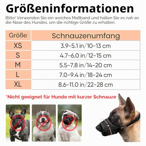 HEELE Maulkorb Für Hunde, Verstellbare Schlaufe, Atmungsaktiv, Sicherer, Schneller Sitz Für Kleine, Mittelgroße Hunde, Verhindert Das Beißen, Kauen Und Bellen (M, Grau)