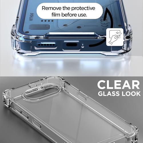 Image of Amazon Basics Back Cover for Nothing Phone 4a 5G PC + TPU Clear Transparent Raised Edges Shockproof Protective Phone Bumper Case (Transparent)