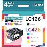 hehua LC426 Cartucce MultiPack Compatibile con Brother LC426 Cartucce stampante LC-426BK per Brother MFC-J4335DW MFC-J4340DW MFC-J4535DW MFC-J4540DW Stampante (4-Pack,Nero,Ciano,Magenta,Giallo)