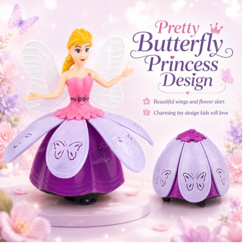 Image of Zest 4 Toyz Musical Dancing Girl Doll Toy with Flashing Lights Bump and Go Action for Kids Early Learning Educational Toy for Girls Plastic (Multicolor)
