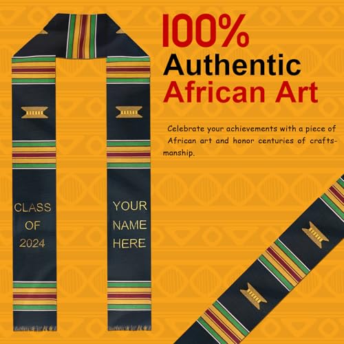 Black Girl Magic Custom Graduation Stole, Kente Cloth Graduation Sash Customize, Kente Stole Class of 20243