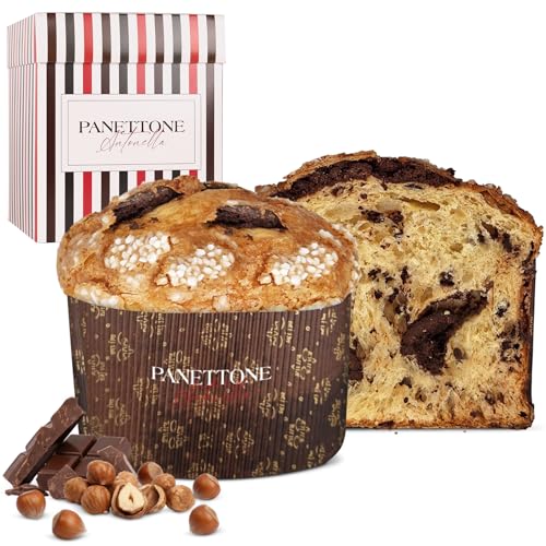 Panettone Antonella Chocolate con Avellanas 600 gr | Panetone Artesano Choco y Avellana Sin Conservantes Ni Colorantes | Dulce Navideño Elaborado con Masa Madre | Receta Tradicional