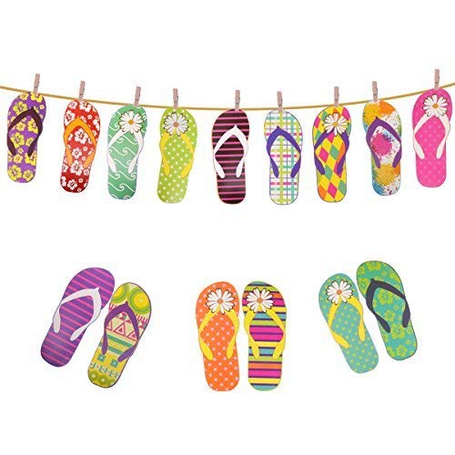 Hawaiian Luau Tropical Summer Banner Flip Flops Banner Garland Summer Parties Room Decoration