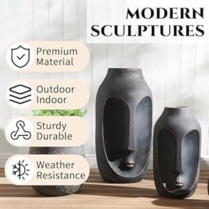 Large Statue, Garden Sculpture & Statues, 28"-20" inches Modern Art Sculpture, Artificial Stone Figures Set of 2, Living Room Decor, Tall Standing Sculpture for Home, Porch, Backyard, Bronze Large Statue Garden Sculpture Statues 28 20 inches Modern Art Sculpture Artificial Stone Figures Set of 2 Living Room Decor Tall Standing Sculpture for Home Porch Backyard Bronze