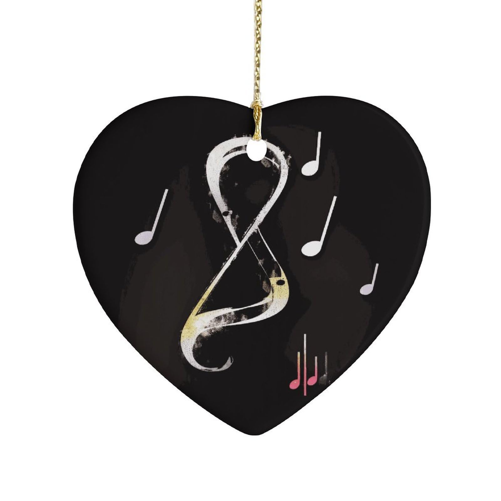Fekiloot Style Music Notes Ceramic Ornament Home Decor Keepsake