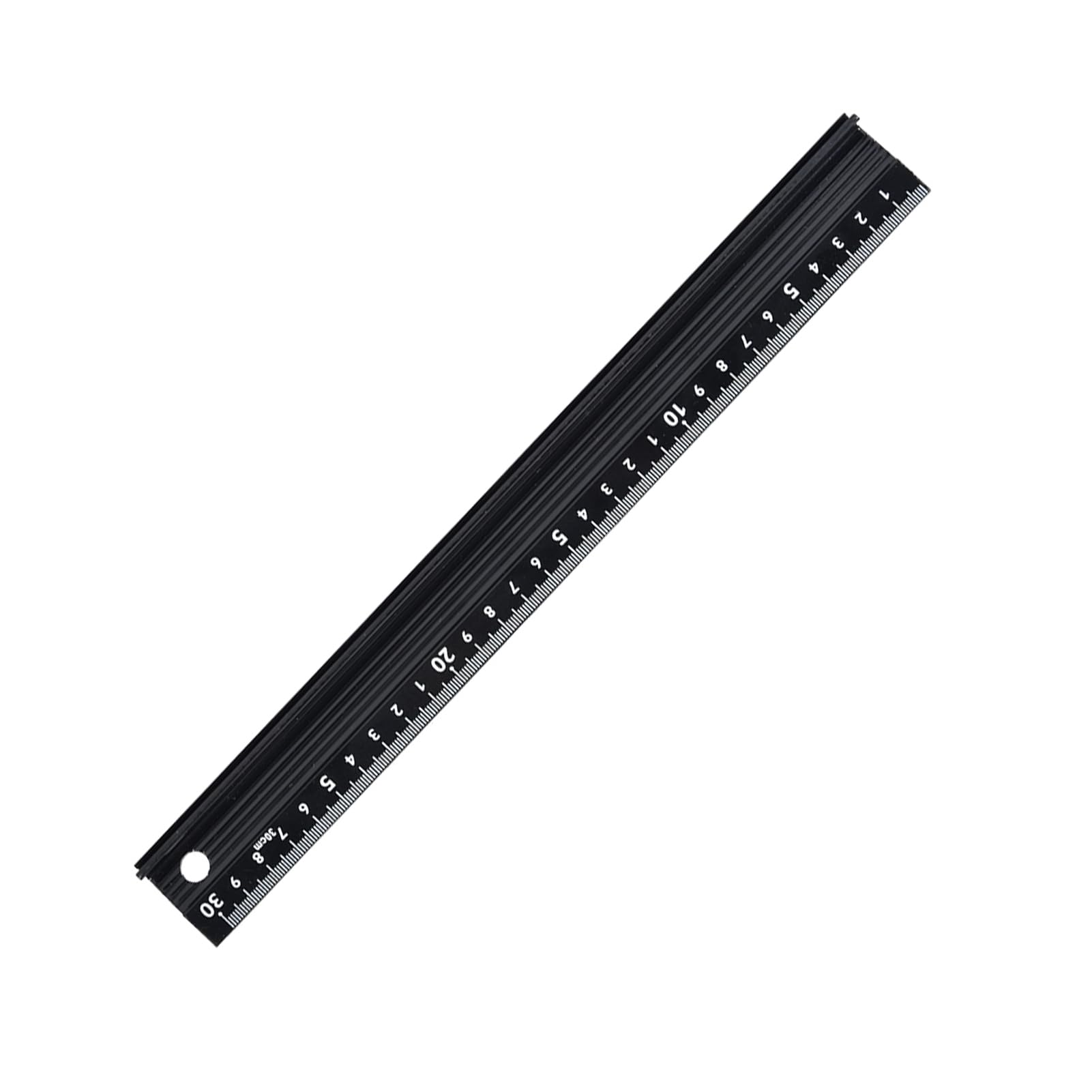 SIXRUN Aluminium-Lineal L-Typ, Schneidelineal 20cm 30cm 45cm mit Gummierter Unterseite, Rutschfest und mit Schutzplatte, für Längenmessung, Gerades Schneiden, Heimgebrauch (L-Typ 30 cm)