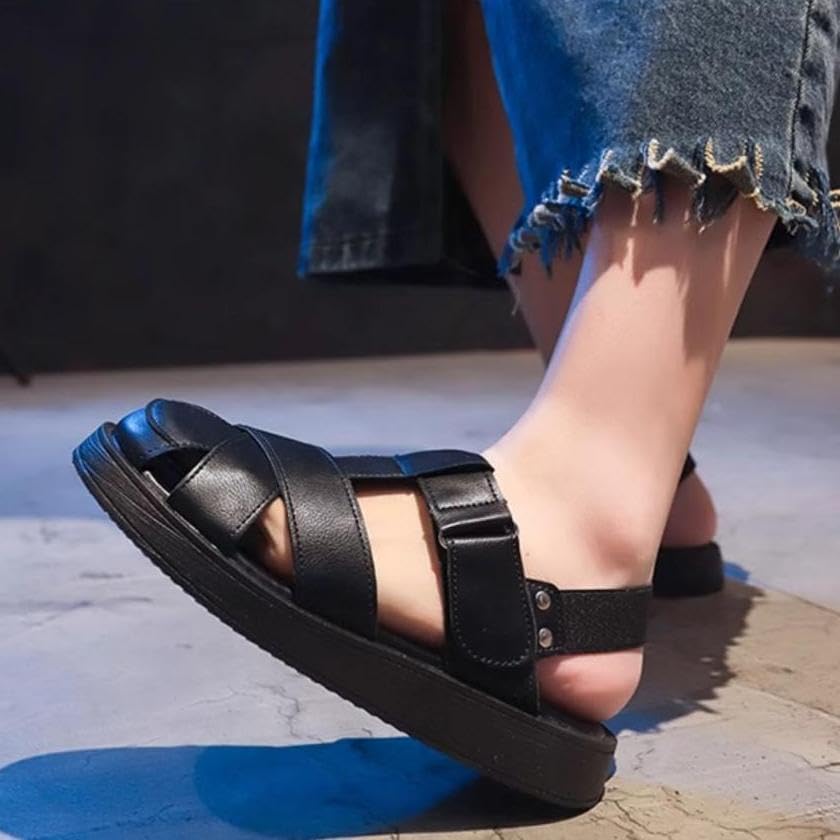 Cage Closed Toe Fisherman Sandals for Women Comfortable Round Toe Soft Sole Non-Slip Gladiator Sandals For Walking, Leisure, Shopping4