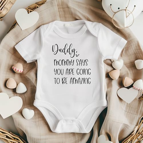 Surprise Pregnancy Announcement For Dad New Baby Reveal for Daddy Infant Bodysuit, 0-3 months, White3