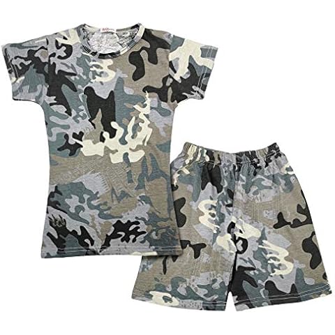 A2Z 4 niños niñas pantalones cortos conjunto camuflaje carbón Cover
