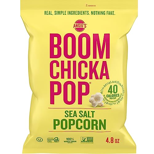 Angie's BOOMCHICKAPOP Sea Salt Popcorn, 4.8 oz. Bag