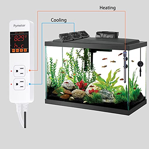 Pymeter Aquarium Heater Thermostat Temperature Controller Heating and Cooling Freshwater Saltwater Aquarium - Thumbnail 3