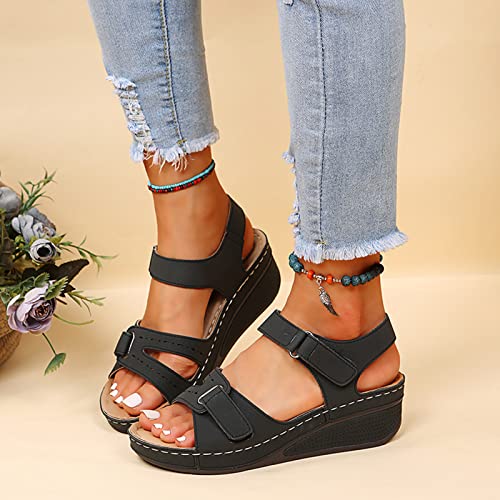 Sandales compensées avec semelle plate confortable style spartiate