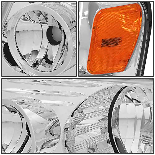 Pair Of Black Headlights For 2001-2011 Ford Ranger | Amber Corner, ABS Housing | Plug & Play, No Bulbs Included