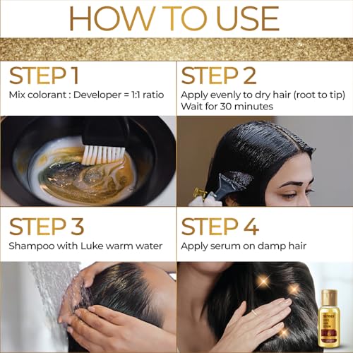 Image of Streax Gel Hair Colour for women, Natural Black 1,80 ml |100% grey coverage
