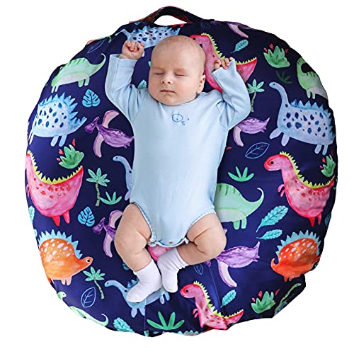 Dinosaur-Lounger-Cover-for-Newborn-Lounger-Pillow-Case-for-Babies-Snug-Fitted-Removable-Slipcover-Babynest-Cover-for-Boys-Girls-Lovey-Super-Soft-Snug-Fitted-Lounger-Pillow-Not-Included