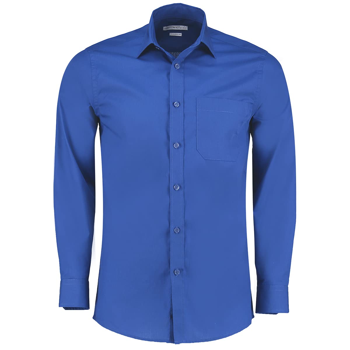 Kustom Kit Men's Men's Poplin Shirt (Long Sleeve) Business Shirt, Blue (Royal Kk-RYL-), 45 (Manufacturer Size: 18)