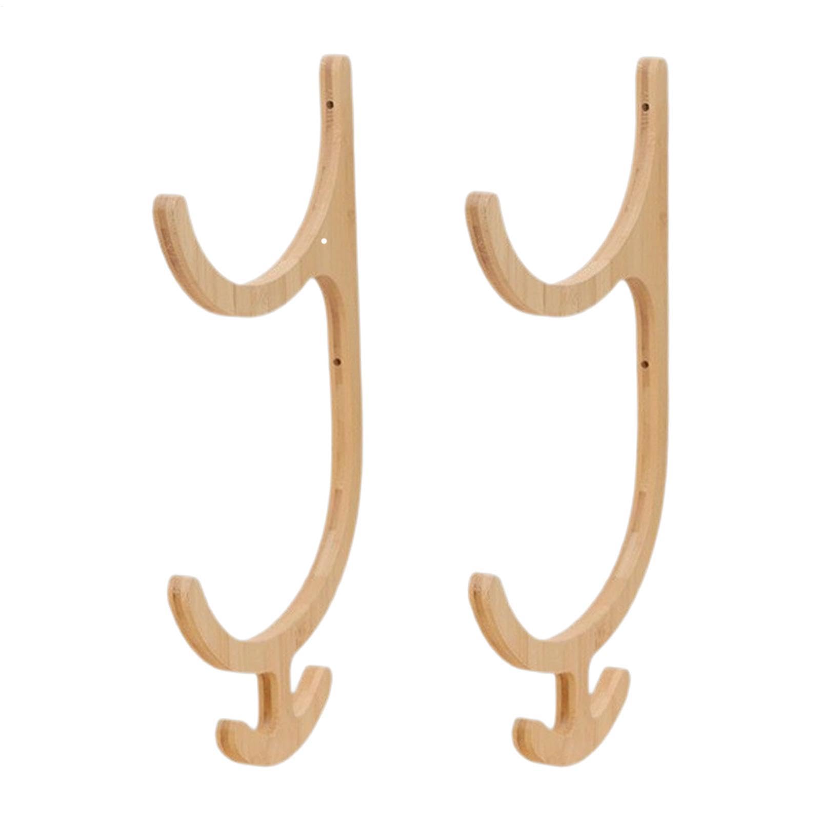 Wooden Yoga Mat Holder Wall Mount, 2pcs Yoga Mat Storage Rack, Workout Equipment Storage For Fitness Hoop Resistance Band Gym Living Room Bedroom