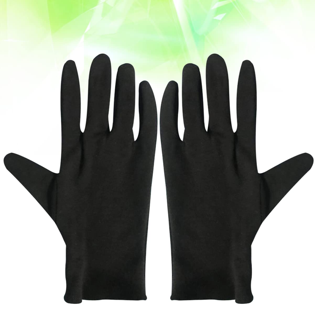 ERINGOGO Guantes de Algodón Hidratantes Negros, Paquete de 12 Pares
