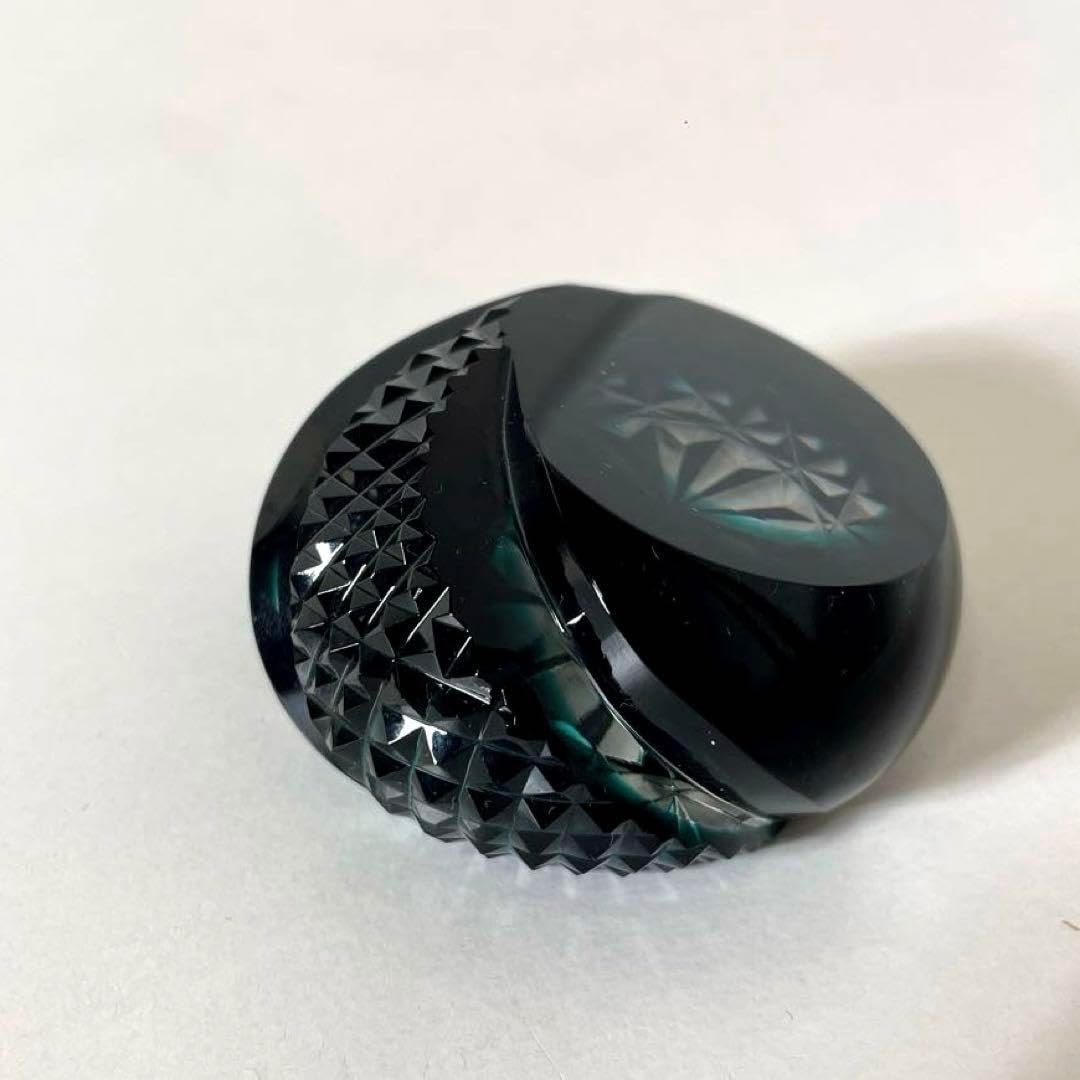 XG506 島津薩摩切子 島津磯斉彬竈 薩摩の雫 切子 文鎮 薩摩切子 共箱