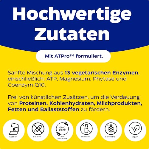 Enzymedica - Digest Gold, schnell wirkende Enzym-Formel, reduziert Gase und Blähungen, verbessert die Nährstoffaufnahme und Energie, glutenfrei, milchfrei, vegetarisch, 180 Kapseln – Bild 3