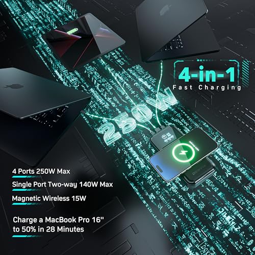 PowerX-Power-Bank-250W-4-in-1-25000mAh-Laptop-Portable-Charger-9125Wh-with-Magnetic-Wireless-Charging-for-iPhone-Samsung-MacBook-DJI-AirPods-and-More