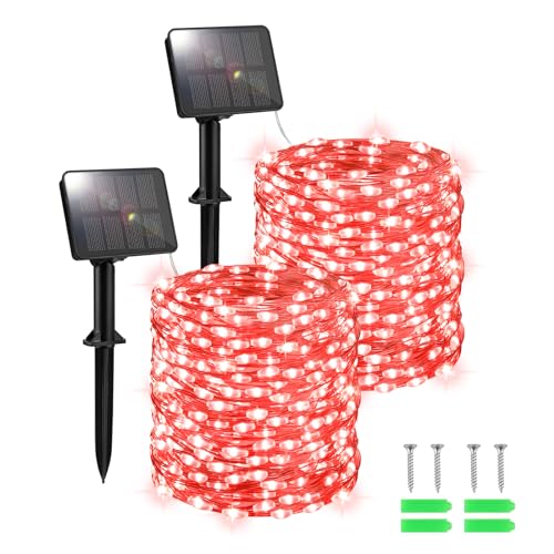 FFZZKJ Solar Lights Outdoor Garden Waterproof Total 240LED 12Mx2 Pack Outdoor Solar Lights for Garden Patio Balcony Terrace Veranda Tree