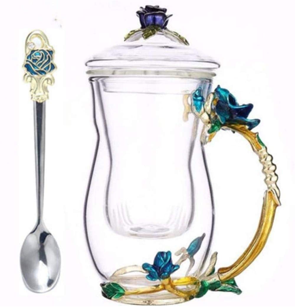 Tasse à café fleur de thé bleu, service de table chic pour brunch de mariage