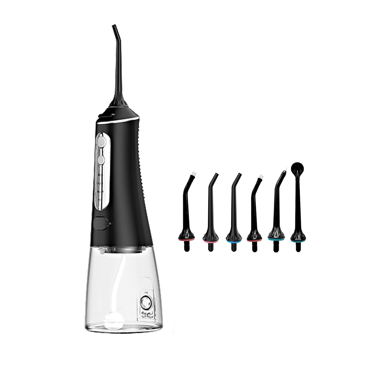 Idropulsore senza fili Irrigatore dentale con modalità fai da te Serbatoio da 300 ml IPX7 Impermeabile Portatile USB Ricaricabile Cleaner per Viaggi Casa Ufficio 6pcs Jet Tips