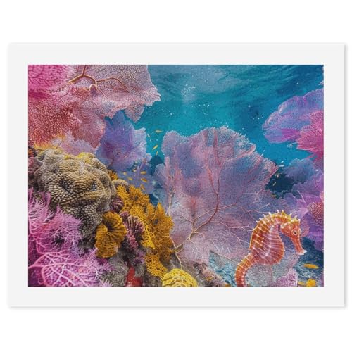Kit de pintura por números para adultos principiantes lienzo digital óleo arrecife de coral 1