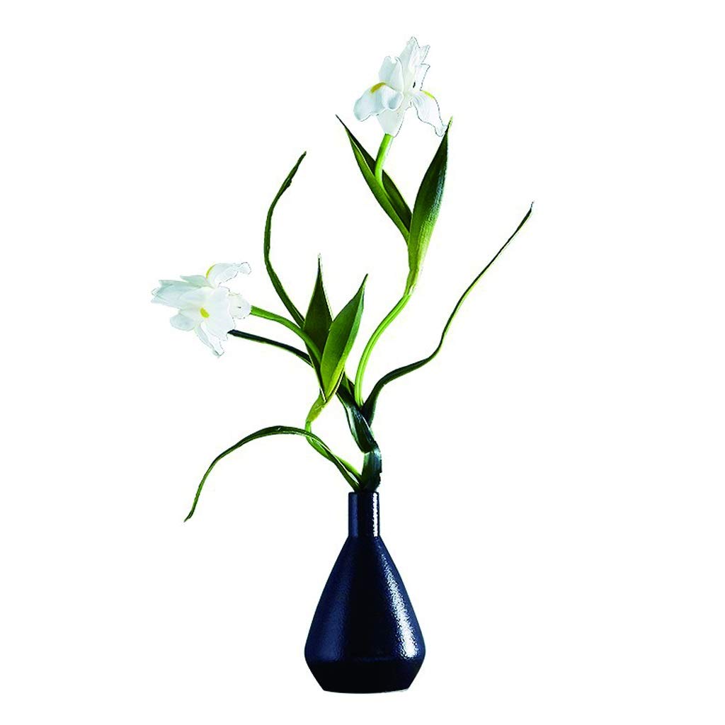 GLigeT Kunstblumen 17,7-Zoll-künstliche Blumen-Bonsai for Büro-Teestube-Wohnzimmer-Anzeige, gefälschte Blumen-Bonsai mit Keramikvase (weiß) Blumen Fake