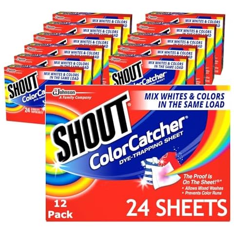 Shout Color Catchers for Laundry, Allow mixed washes, Prevent color runs, and Maintain original color of clothing, 24 Count - Pack of 12 (288 Total Sheets) Cover