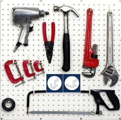 Wallpeg Case Of 12Ea 24"X24" White Pegboard Panels - Tuff Polypropelene 1/4" Hole Pegboard Am 203 #TOP2