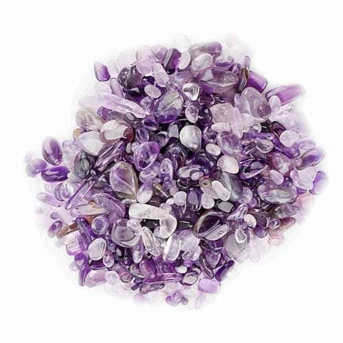 Jeanoko Crushed Crystal Quartz Chips Irregular Stones for Fish Tank Flowerpot Decorate Ornaments Demagnetization Shiny Polished Stone Pieces Small Offering Bowl Altar Buddha (Violet)