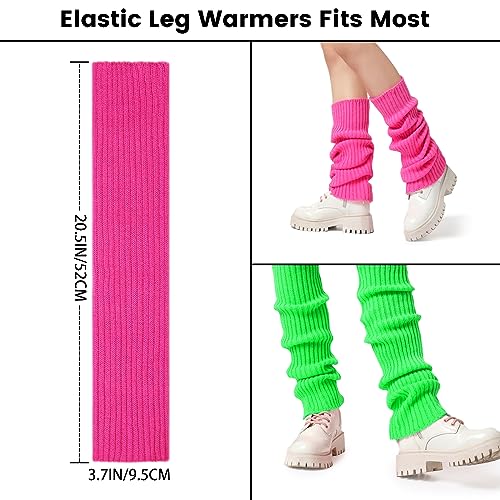Image of Clothirily Leg Warmers - 2 Pairs Knit Leg Warmers for Women 80s Fashion Long Socks for Sports Party Yoga Winter Accessories