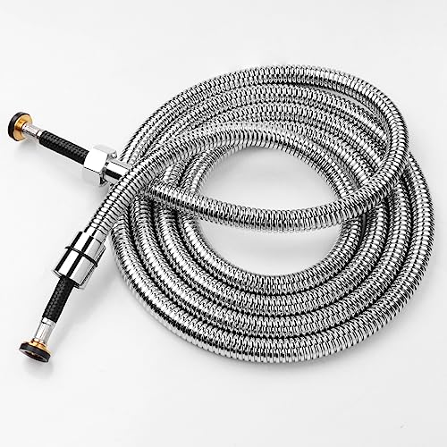 SHANFO Tubo Doccia 2,5 metri, Flessibile Doccia in Acciaio Inox, Antitorsione, Connettori Universali G1/2', Interfaccia In Ottone, Cromato, Z1OK