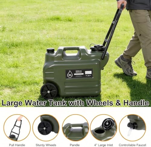 Camping Shower Kit con Jarra Rodante de Agua de 7.4 Gal (28L) y Bomba de Ducha de 6000mAh miniatura 2