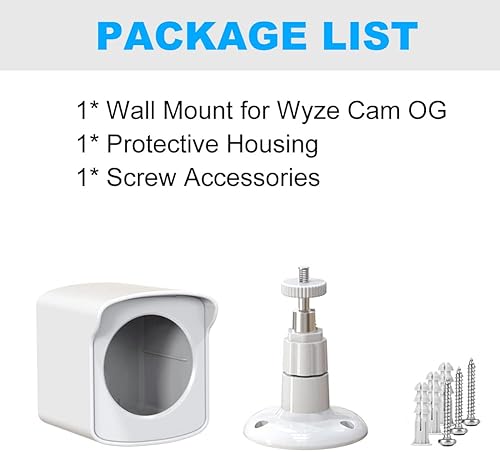 Miniatura 7 de Soporte de pared para telefoto Wyze Cam OG y Wyze Cam OG, cubierta protectora resistente a la intemperie y soporte de montaje en pared ajustable de