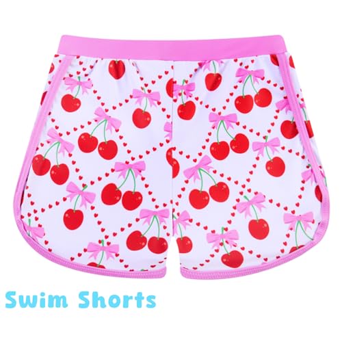 Image of TUONROAD Toddler Girls One Piece Swimsuit 2Pcs Bathing Suit Kids Swimwear with Short for 3-9