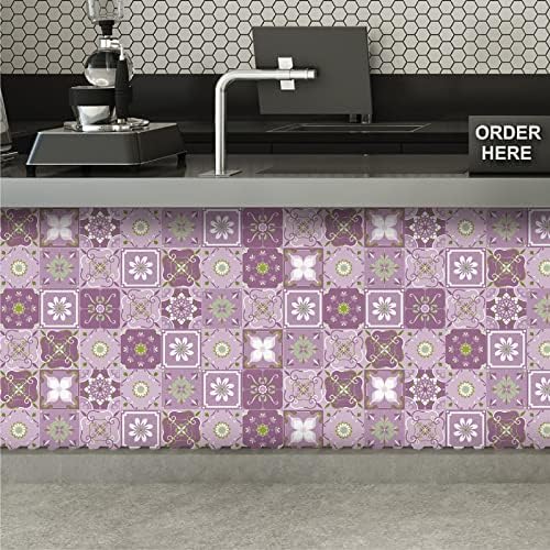 Image of Wall Tiles Stickers for Kitchen Moroccan Waterproof Wall Stickers for Bathroom | Bedroom | Living Room | Wall Floor | Stairs & Home Decor (Pack of 36 Pic) (8x8 Inch, Desgin A8)