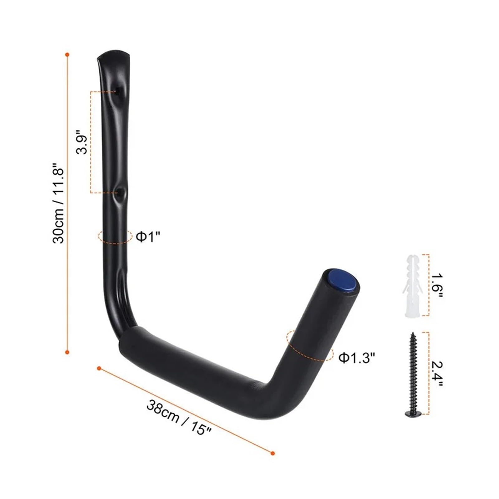Generisch 4 stücke Kajak Lagerung Racks 15 Zoll Kajak Haken Wand Halterung Kanu Aufhänger Garage Haken for Kanu Surfbrett Paddle Board 120 £ Kapazität