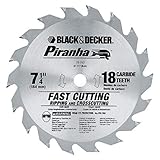 BLACK+DECKER 77-717 Piranha 7-1/4-Inch 18 Tooth ATB Thin Kerf Crosscuttin